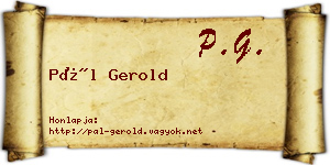 Pál Gerold névjegykártya