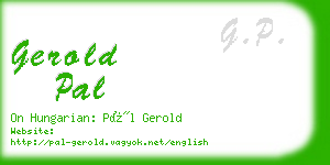 gerold pal business card